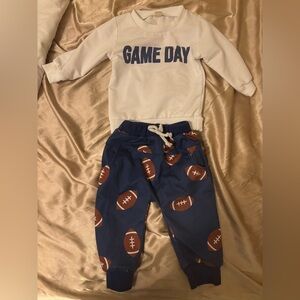 Amazon Kids Navy Football Joggers and White Game Day printed Sweatshirt
